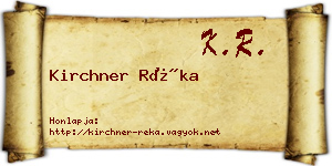 Kirchner Réka névjegykártya