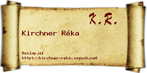 Kirchner Réka névjegykártya